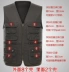 Trung niên nam cotton ngoài trời vest cotton giặt nhiều túi vest trung niên chụp ảnh vest áo khoác vest nam mỏng Áo vest cotton