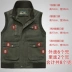 Người đàn ông trung niên và người già vest cha mùa xuân và mùa thu mẫu không tay áo vest ngoài trời câu cá ngoài trời vest cotton vai nam áo khoác ghi lê nam Áo vest cotton