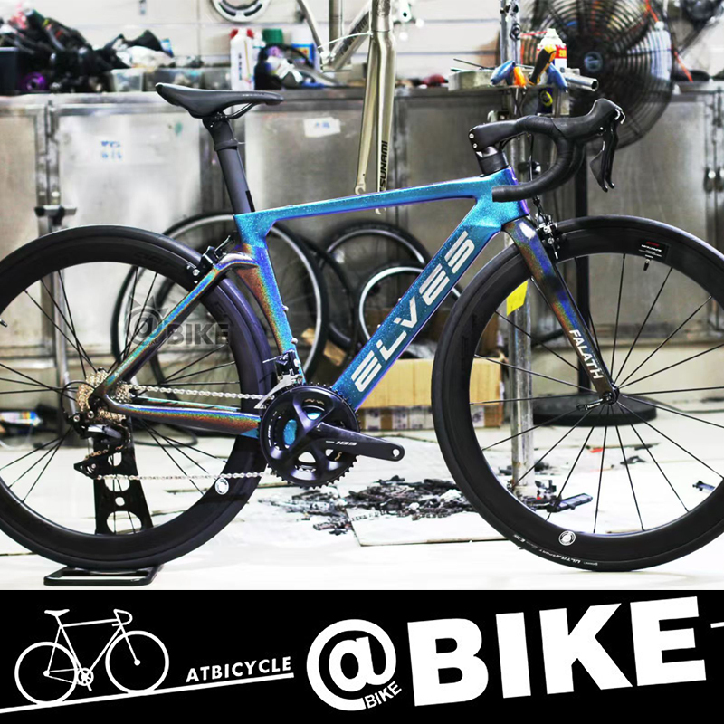 Elves Falath Carbon Fiber Wind-Breaking Road Bike Complete with Carbon Wheelset and Brake System