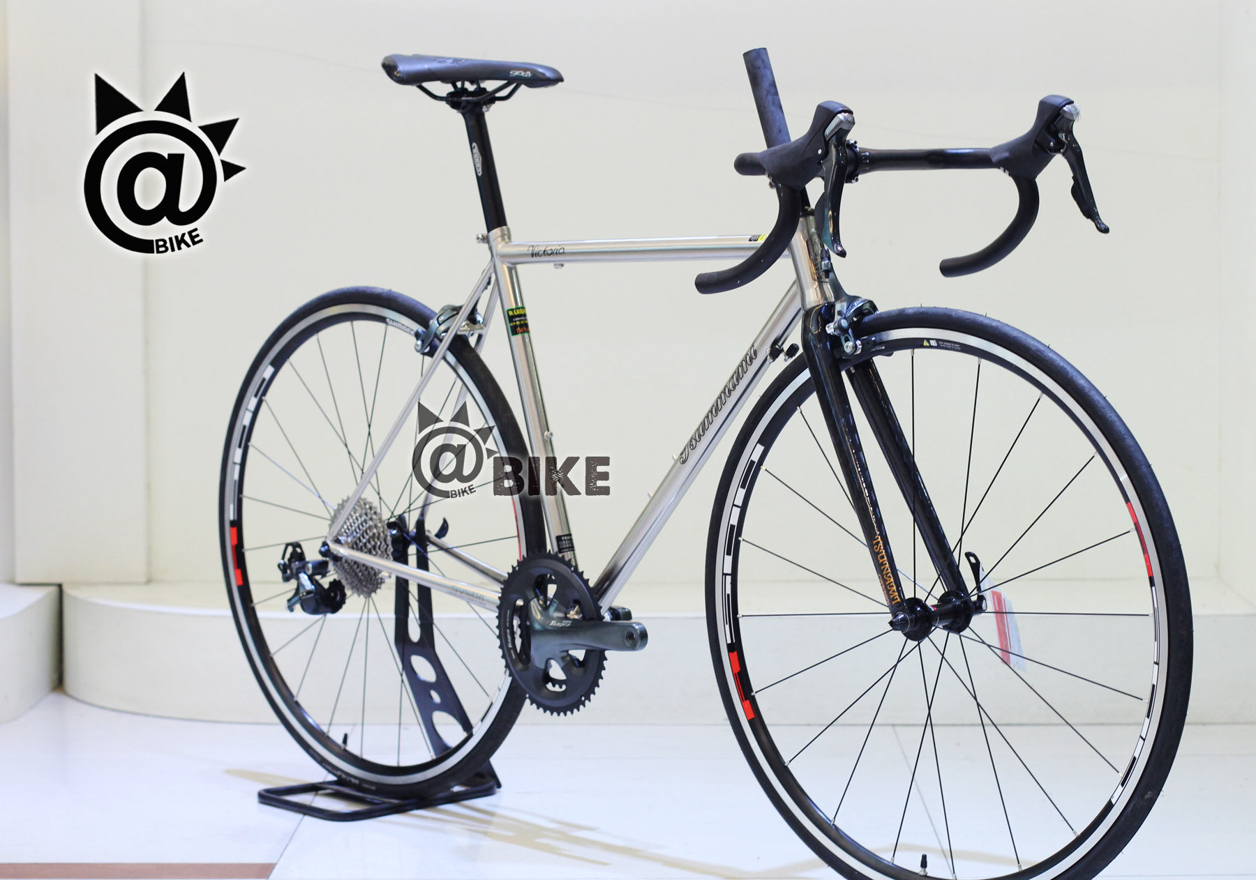 шоссейный велосипед @bike 正品行货 速那米海啸 tsunami 4135  公路整车钢架复古 Speed that meter