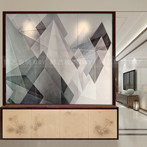 Art glass modern minimalist style entrance geometric pattern abstract partition shoe cabinet bathroom partition kitchen sliding door