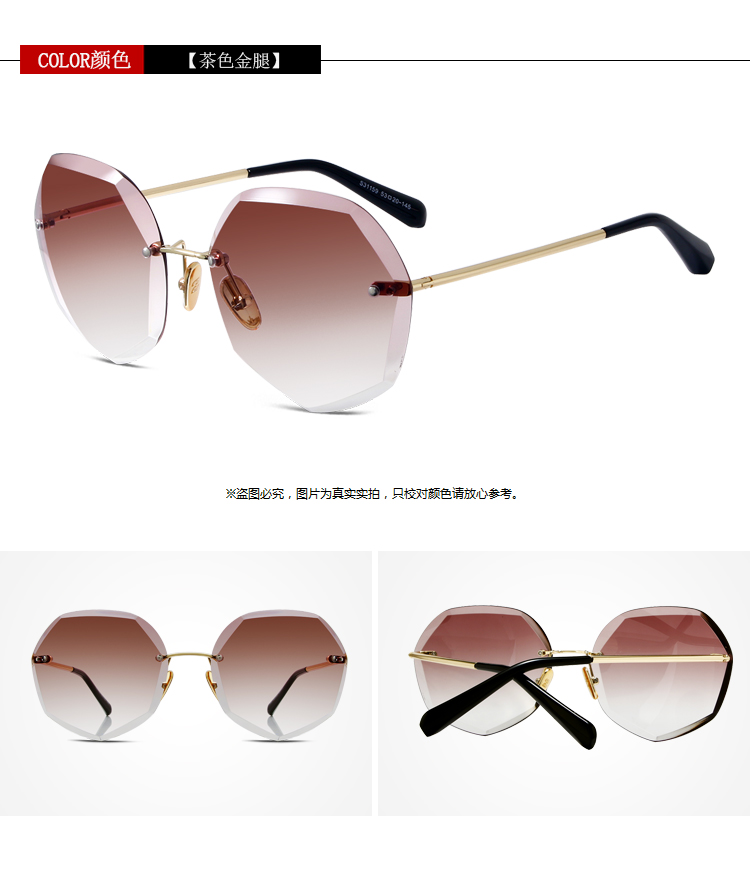 2017 new bãi biển sunglasses nữ triều tròn mặt ngôi sao với đoạn net red sunglasses thanh lịch triều kính thời trang dài mặt