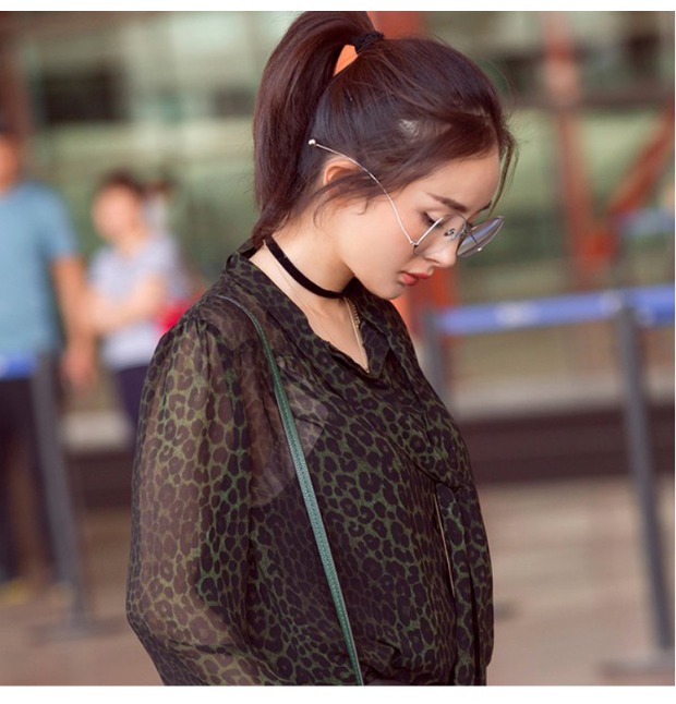 Phiên bản tiếng Hàn của khung kính nữ lưới đỏ nam phẳng phẳng Wu Yifan khung lớn có thể được trang bị gương chống cận thị màu xanh chống cận thị kính mắt lily