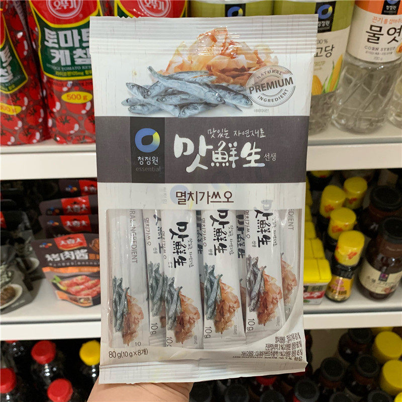 South Korea imported Qingjing Garden flavor fresh silver fish powder 10g * 8 packets of sauce soup stir-fry seasoning freshening seasoning