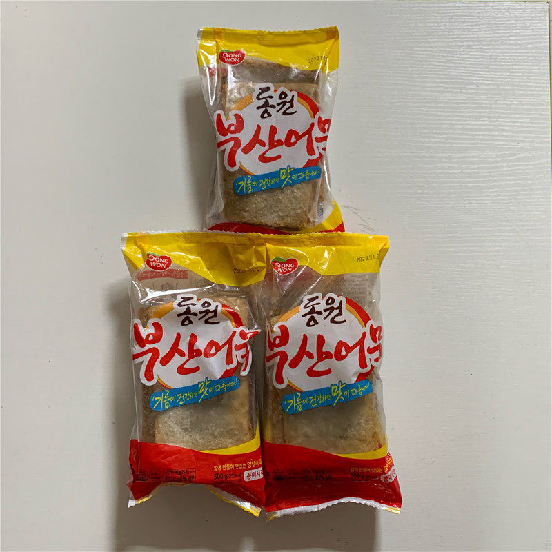 Dai Bing shipped Korea Dongyuan fish cake slices 500g*3 bags combination special force hot pot Oden fried rice cake