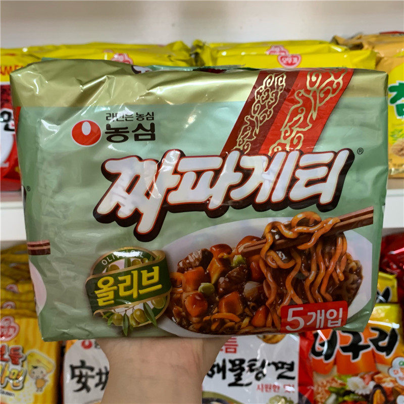 South Korea imported Nongshim fried noodles non-spicy fried noodles 140g green bagged multi-pack boiled noodles Dry mixed noodles Instant noodles