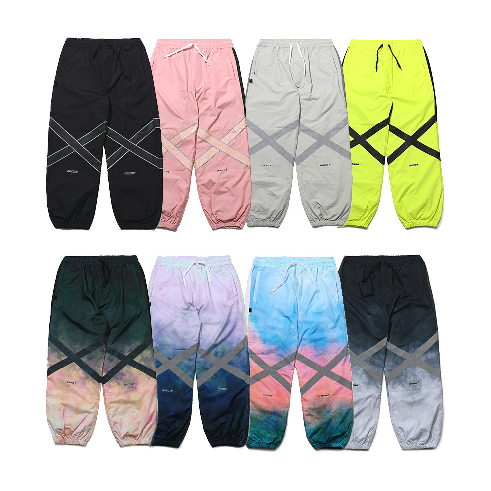 South Korean bsr ski pants bsrabbit male and female with reflective knee X fluorescent veneer warm and breathable windproof waterproof