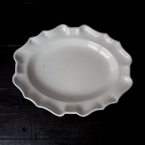 SOLD OUT Vintage Middle-aged French Moustiers Lace Oval Plate Antique Plate