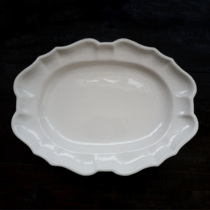 SOLD OUT Vintage Middle-aged French Moustiers Oval plate Large Plate