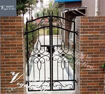 European Wrought iron gate Courtyard door Villa Garden door Household village electric door Fence yard door Entrance door