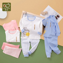 Rabbi childrens clothing 2021 spring and autumn childrens underwear two sets of mens and womens baby home clothing cotton pajamas trousers summer