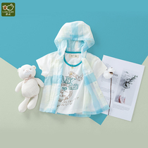 Rabbi childrens clothing Summer Boys T-shirt short sleeve female baby out clothes thin sweat-absorbing top multi-color tide