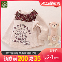 (2 fold broken code clearance) Rabbi childrens clothing autumn boys T-shirt long sleeve shirt cotton sweater girl undercover