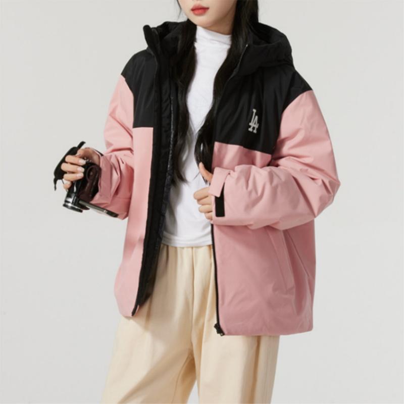 Mlb Men's and Women's Couple's down Jacket Ny Hollow-Out Patchwork Color-Blocking Warm Cotton down Coat 24 Winter New Model 3Adjb0646