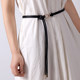 Extra long skirt with thin belt, women's skirt with waistband, dress with women's small belt