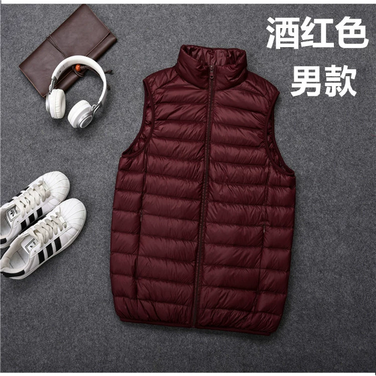 Chống mùa giải phóng xuống áo khoác vest nam vest mỏng vest vest đứng vest kích thước lớn mùa thu và mùa đông mặc áo khoác đôi