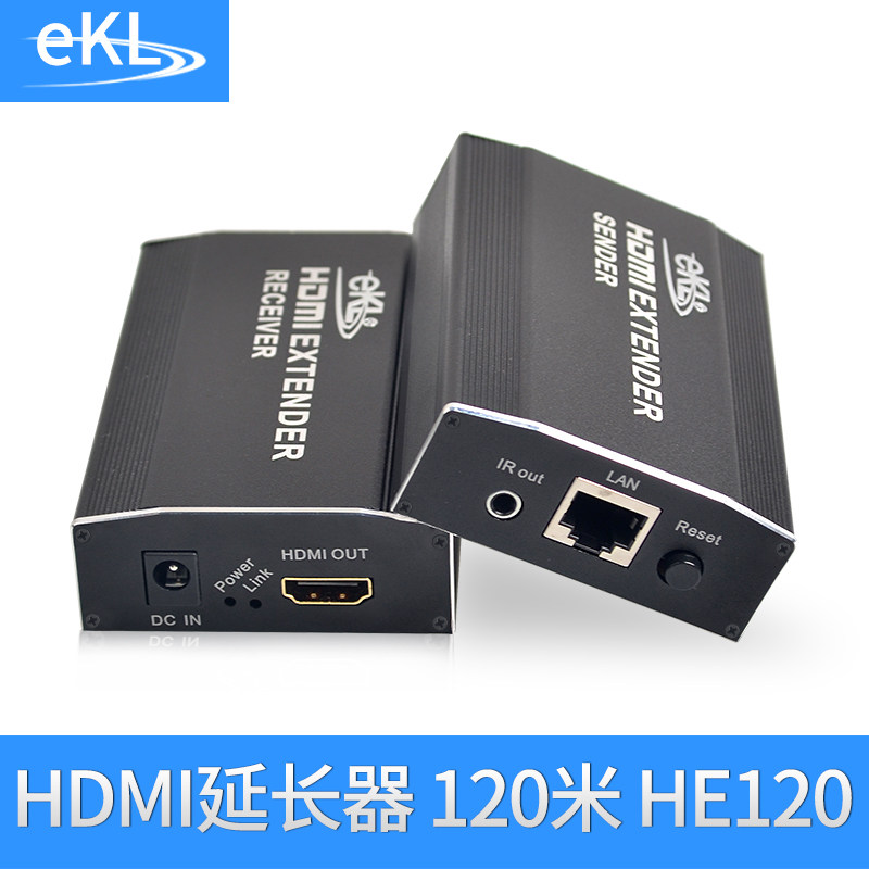 eKL HDMI extender 120 m high-definition turn RJ45 single network route film Internet transmission signal amplification 100 m