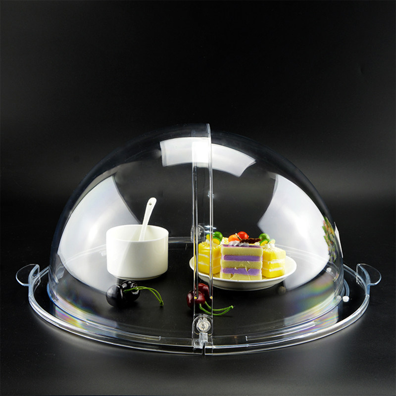 Round transparent clamshell refreshing lid anti-dust hood child food cover Tray Cover Acrylic Organic Glass Cake Cover