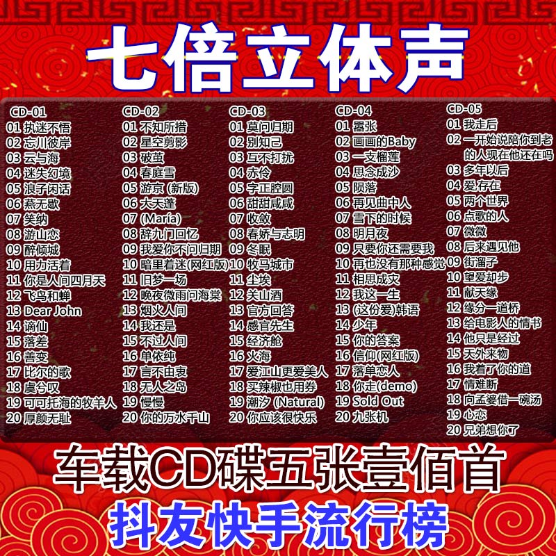 Car CD disc 2021 tremble friends fast hand popular song New distortion-free sound quality non-vinyl platinum disc record