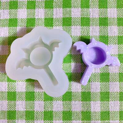 diy handmade epoxy resin mold, small bat lollipop, flowing sand mold, resin mold, resin to make silicone mold