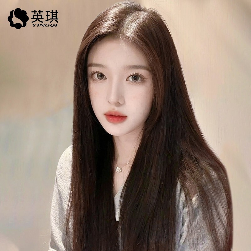 Yingqi Wig for Women, Summer Long Hair, Lace Front, Middle Part, Long Straight Hair, Realistic Scalp, Full Human Hair Wig, Full Head Cover