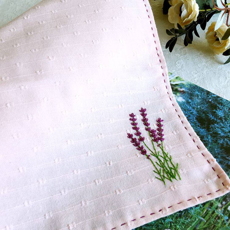  (lavender) pure cotton handmade embroidered handkerb embroidered DIY material bag finished product send bestie