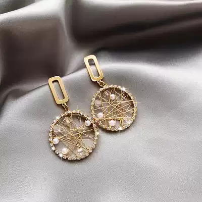 Star with earrings 2021 New Tide earrings female ear needle Pearl Korean temperament Net Red Dream net ear jewelry