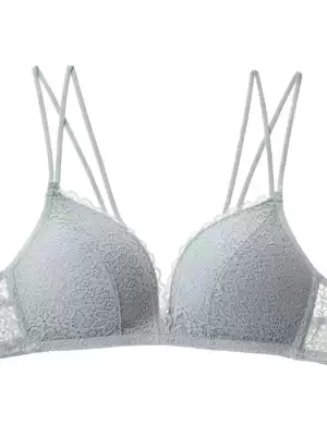 Triangle Cup French sexy lace without steel circle bra light and thin chest gathering beautiful back women's underwear