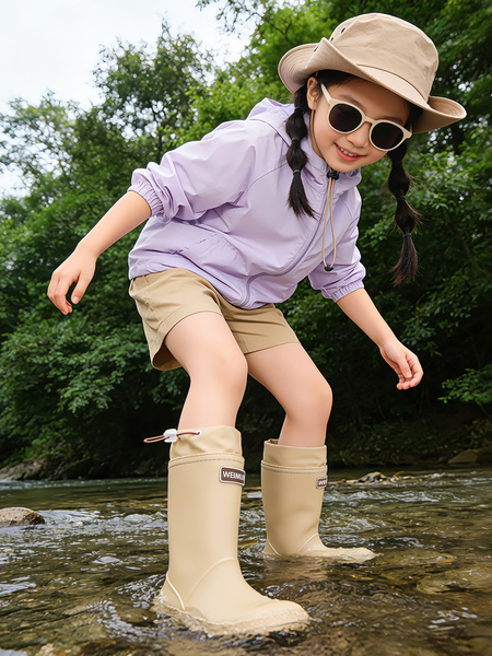 Children's Family Outdoor Rain Boots, Unisex Waterproof Ankle Boots with Anti-Slip Soles, Casual Hiking Water Boots, Rubber Shoes — 4
