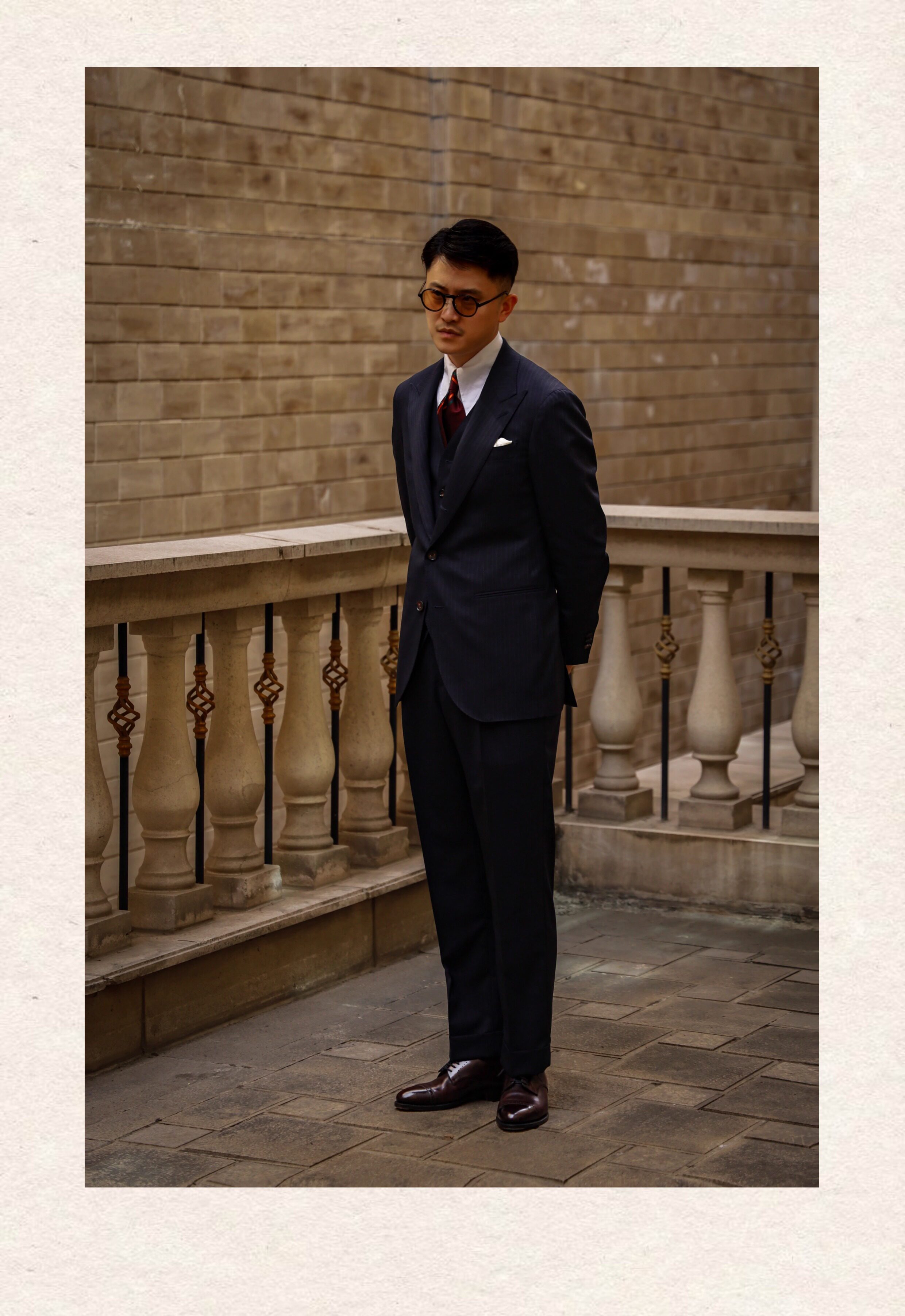 UGENTLE Мужской марка высокая Конечно ремесла midnight blue полоса Науллер спартак Демон пряжка высокая талия мужской брюки 