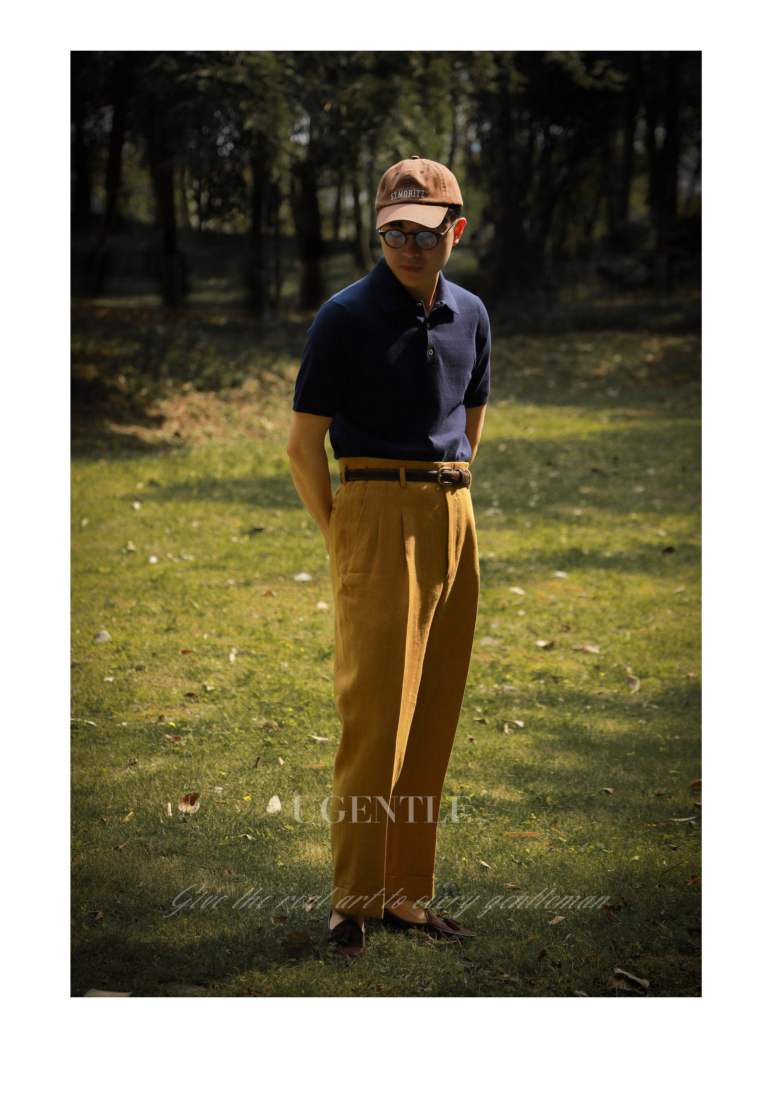 UGENTLE Летняя трикотажная футболка polo, из ворсистого хлопка, короткий рукав 