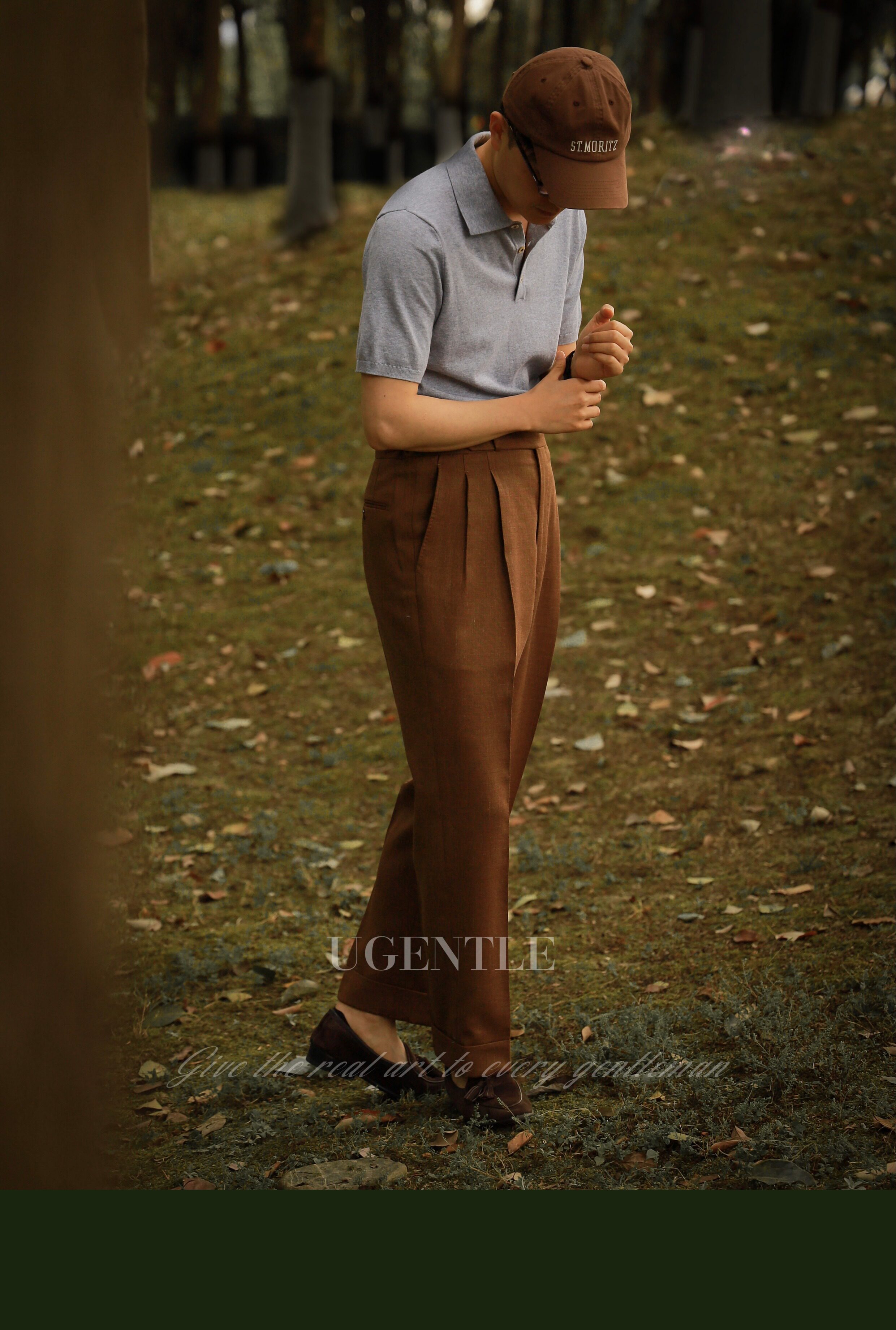 UGENTLE Мужской марка лето кардинг Орл Когтя оболочка с застежкой продвинутый серая рубашка-поло короткий рукав рубашка поло 