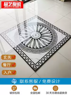 Door-to-door entrance parquet tiles 1 6x1 6 meters high temperature burning stone style porch waterjet mosaic tile