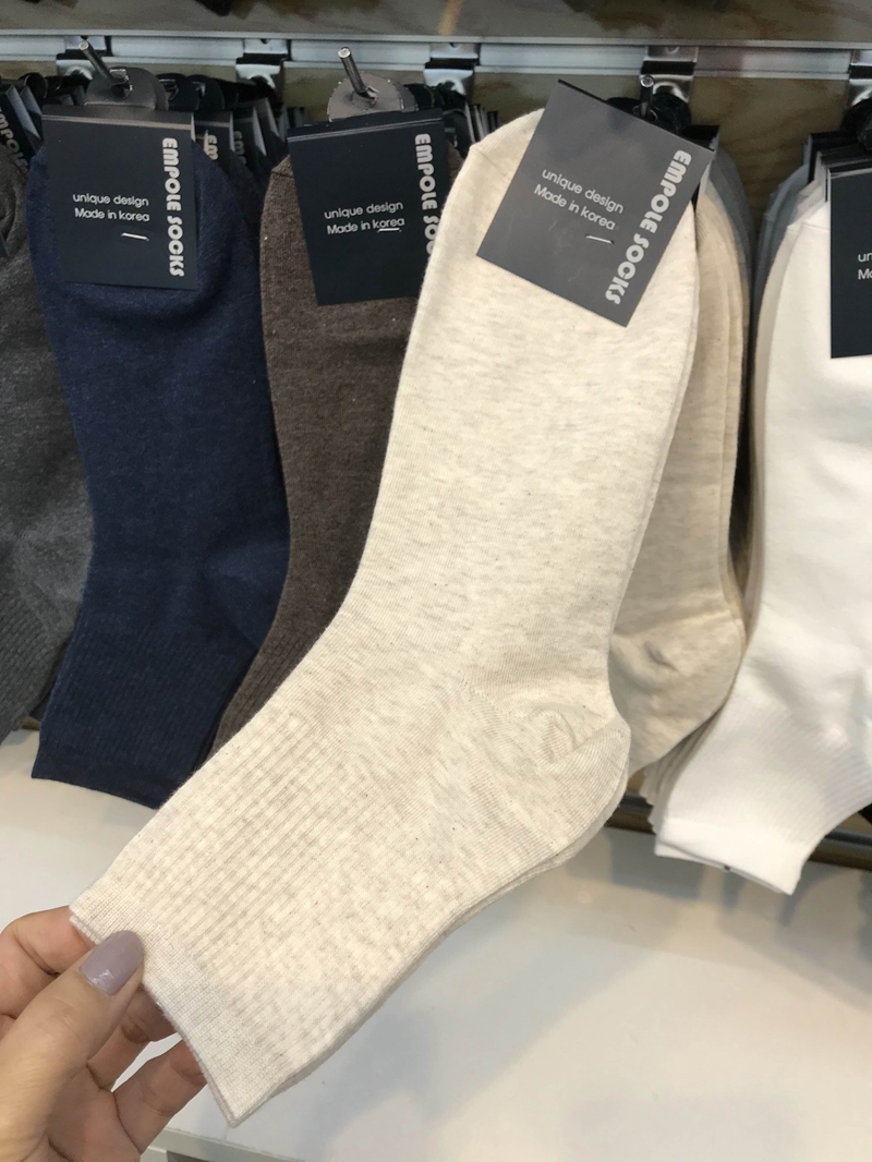 Hàn Quốc EMPOLE Dongdaemun Mua sắm 1 ống màu sinh viên rắn bốn mùa mồ hôi khử mùi - Vớ sợi tre tất cổ ngắn