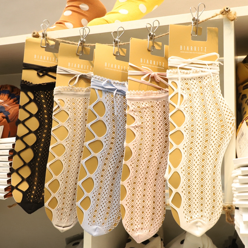 Hàn Quốc BIARRITZ Dongdaemun mua vớ lưới rỗng mùa hè vớ vớ tether nữ thời trang gợi cảm nữ vớ - Bít tất nữ vớ cao cổ