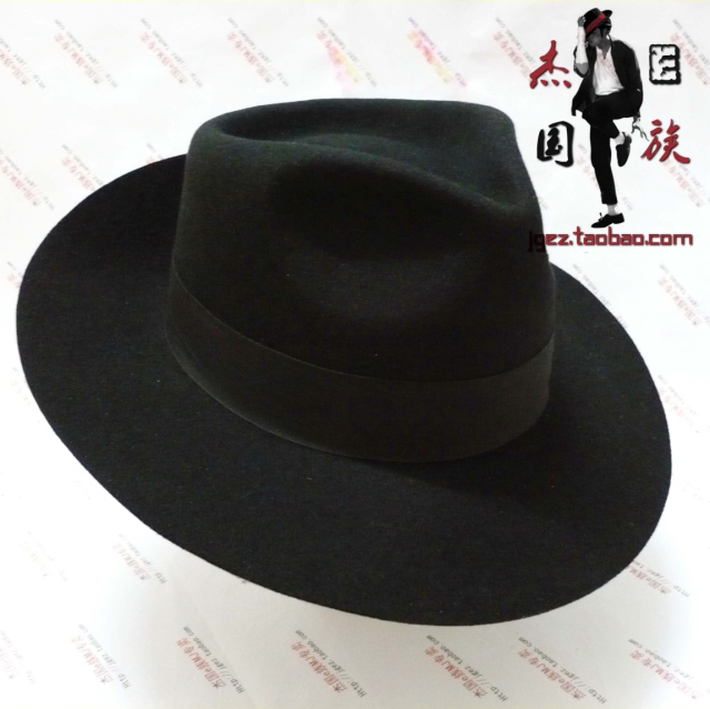Michael Jackson Style Hat Black Hat Fedora Pure Wool Hat Performance Hat