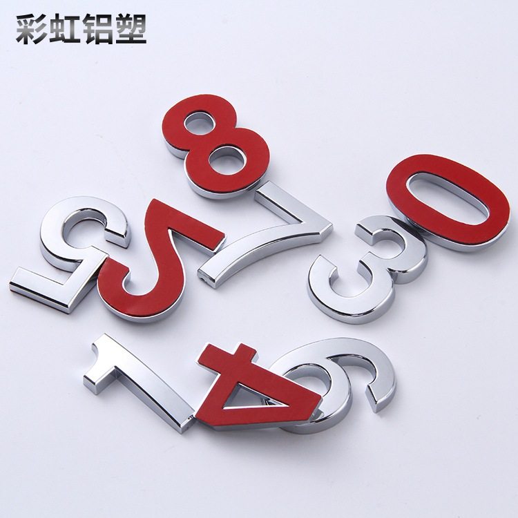 Factory Direct Sale - 7cmABS Silver Room Number Plate - House Number Number Number - Imitation Stainless Steel Plate Rainbow Signage