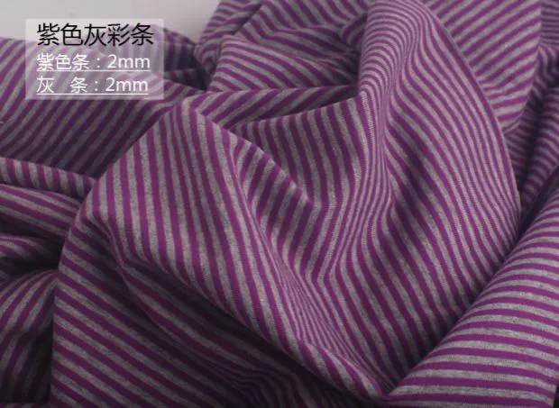 Vải DIY sọc màu xám sọc 2 sọc cotton dệt kim lycra bốn mặt thun thun quần legging vải - Vải vải tự làm