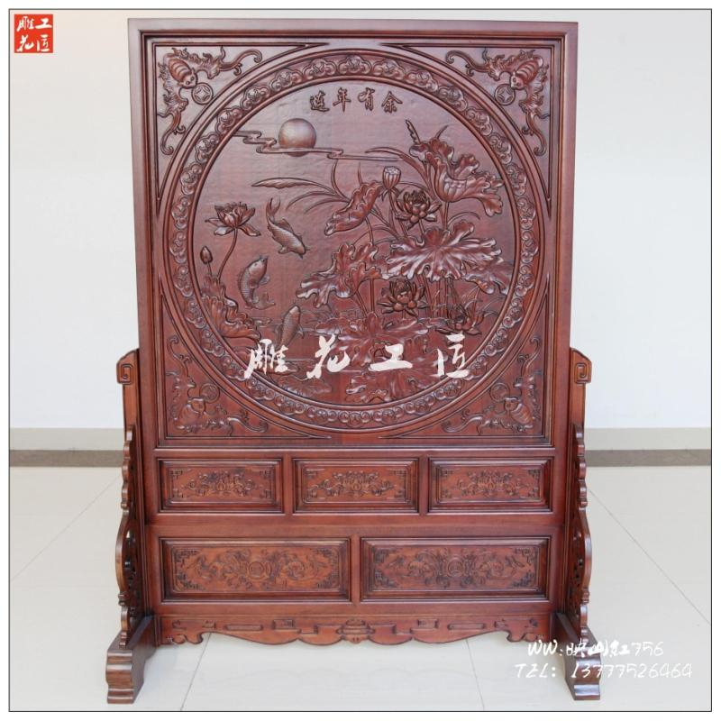 Solid wood screen partition Chinese living room Double-sided bedroom Xuanguan insertion screen for more than two years with seat screen custom floor screen