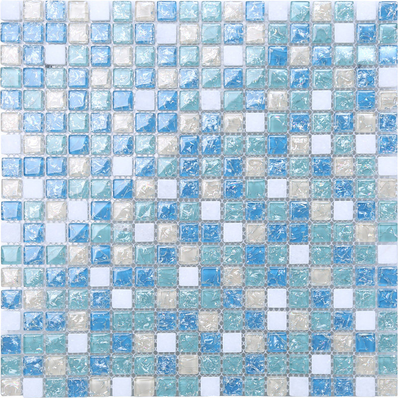 Mediterranean shell glass crystal mosaic tile background wall puzzle living room kitchen dressing room wall tile