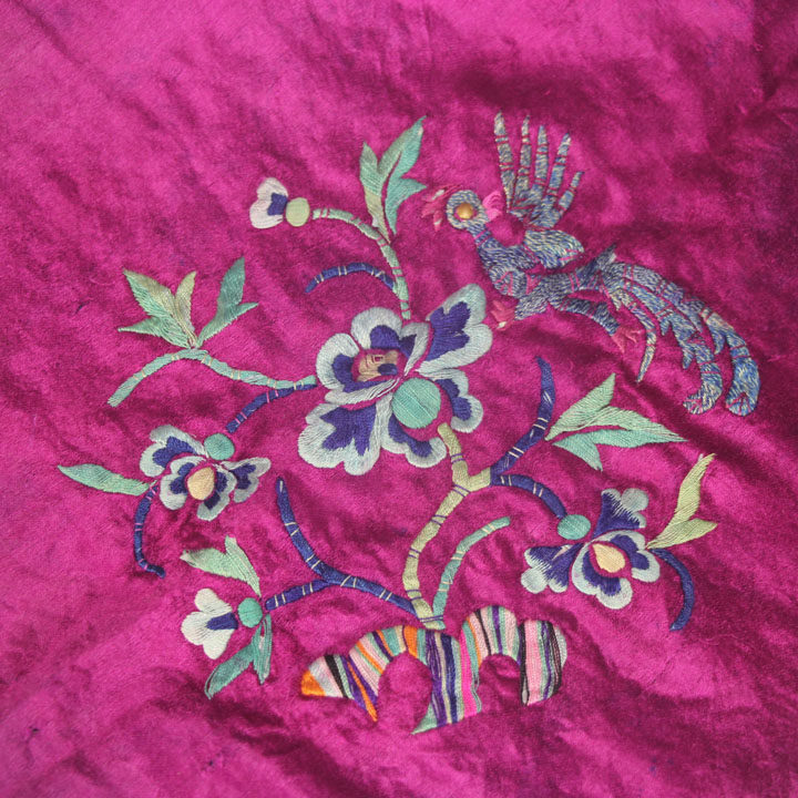 中国清代肚兜手作業古代刺繍中国骨董