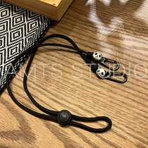 Mask hanging rope panda cartoon carrying neck portable tide personality handmade handrope