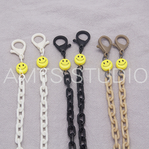 Mask hanging chain smiley face popular cute INS same network red with neck acrylic hanging glasses chain