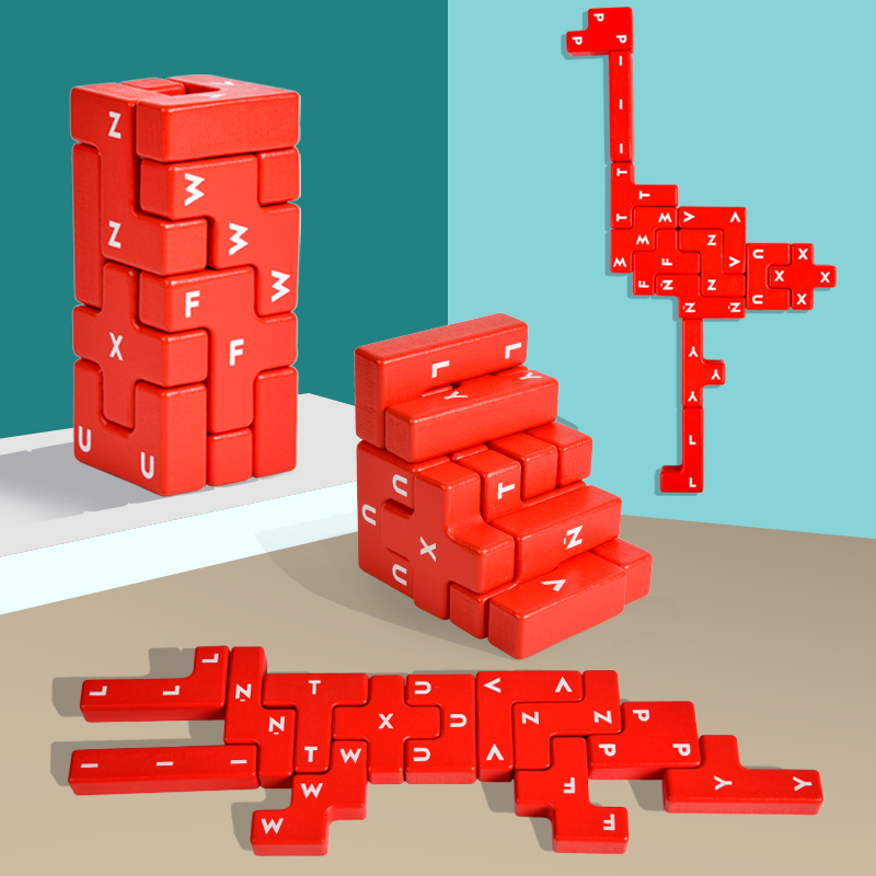 Children's Puzzle Early Teach Intelligence Development Toy Stereo Block Cube Shape Creative Building