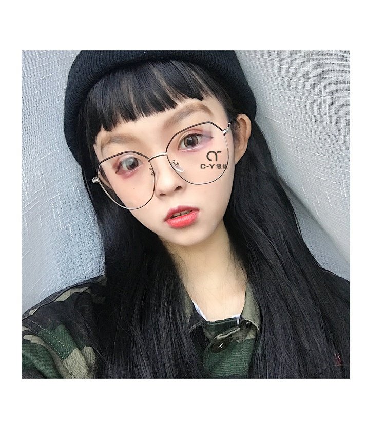 Kính kim loại retro khung kính lớn văn học kính khung gương phẳng thủy triều nữ có thể được trang bị khung kính cận thị chống bức xạ với nam kính gm southside