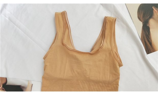 Xunzi nhà mùa thu và mùa đông với phần đệm ngực bộ nhớ corset mỏng bụng vest áo thun cao cơ thể quần áo sling shop thời trang nữ