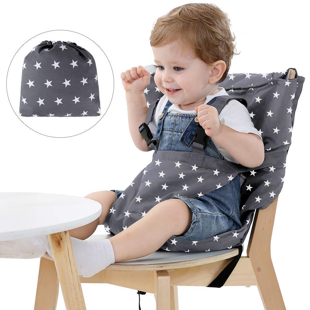 Baby dining chair with safe holding baby bag stool cover baby eating out of the way to travel hug the baby Shenzer belt to free the hands