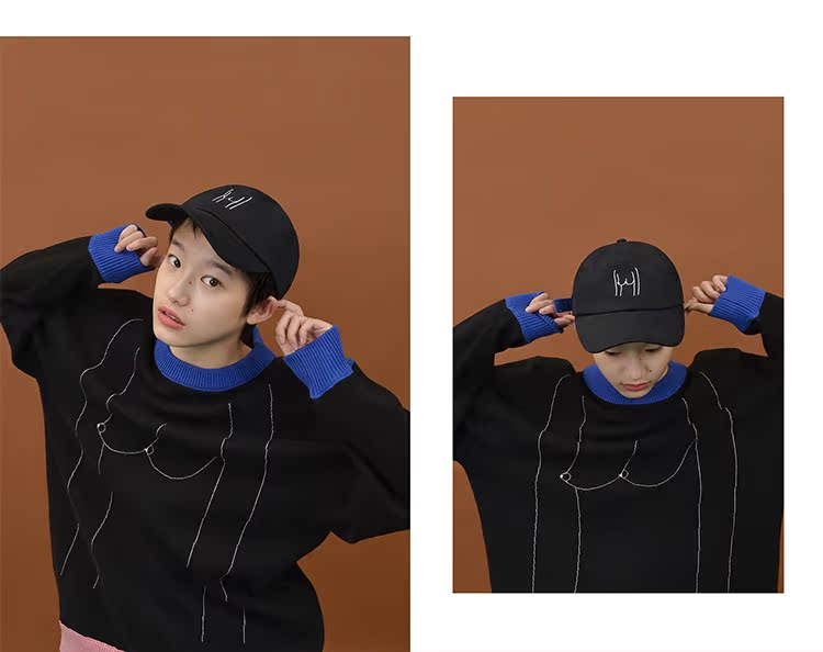 YIZISTORE hat baseball cap flat-brimmed hats for men and women canvas printing fashion lovers curling visor - หมวก - วัสดุอื่นๆ 