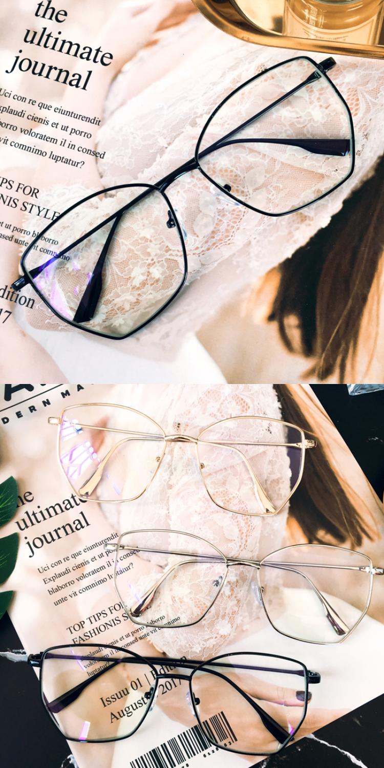 Thực tập sinh thần tượng Zhu Zhengting với khung kim loại đa giác retro chống bức xạ ánh sáng kính xanh gọng kính nam kính lọc ánh sáng xanh