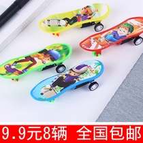Cartoon finger scooter childrens skateboard model return car plastic small toy kindergarten educational toy prize
